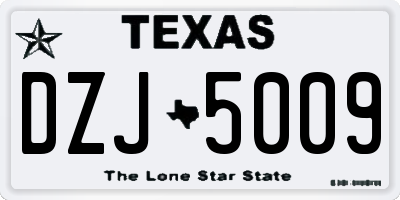 TX license plate DZJ5009