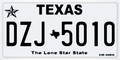 TX license plate DZJ5010