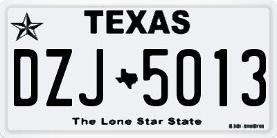 TX license plate DZJ5013