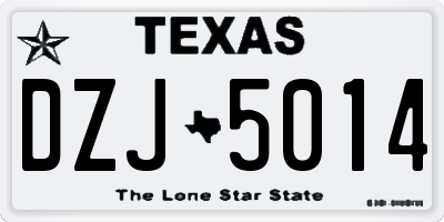 TX license plate DZJ5014