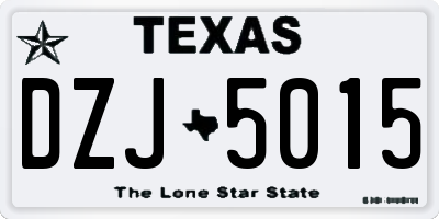 TX license plate DZJ5015