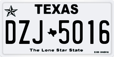 TX license plate DZJ5016