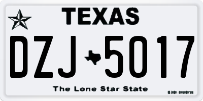 TX license plate DZJ5017