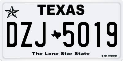 TX license plate DZJ5019