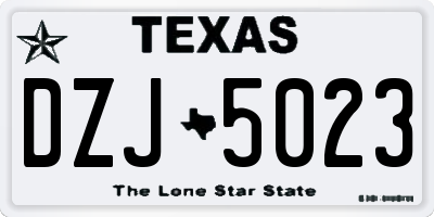 TX license plate DZJ5023
