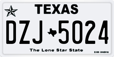 TX license plate DZJ5024