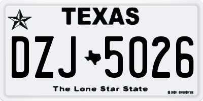 TX license plate DZJ5026