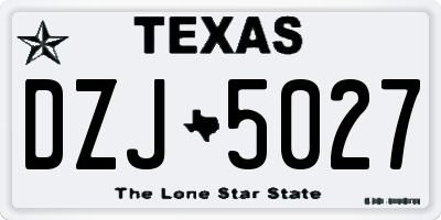 TX license plate DZJ5027