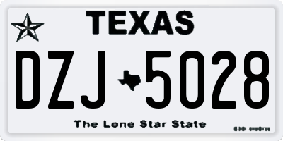 TX license plate DZJ5028
