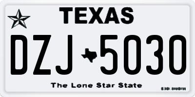 TX license plate DZJ5030