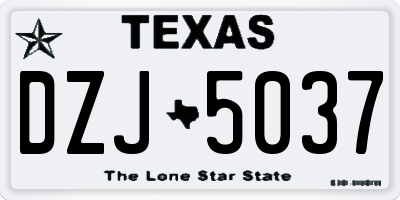 TX license plate DZJ5037