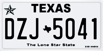 TX license plate DZJ5041