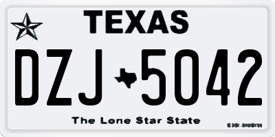 TX license plate DZJ5042