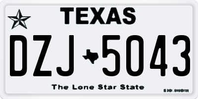 TX license plate DZJ5043