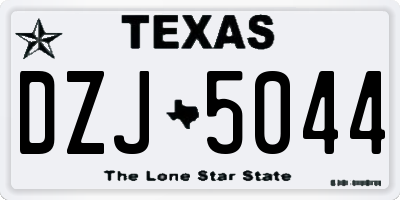 TX license plate DZJ5044