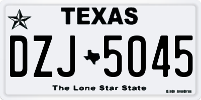TX license plate DZJ5045