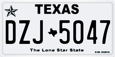 TX license plate DZJ5047