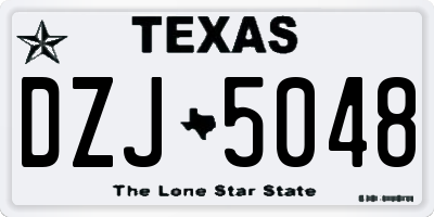 TX license plate DZJ5048
