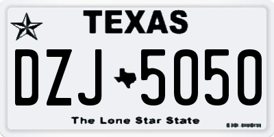 TX license plate DZJ5050