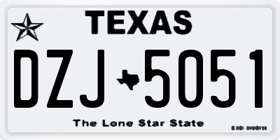 TX license plate DZJ5051