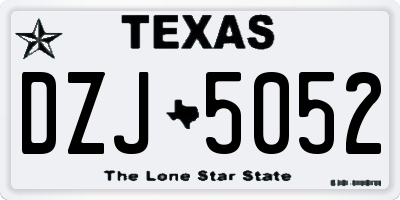 TX license plate DZJ5052