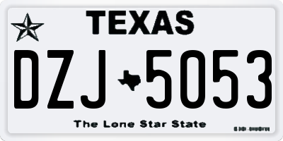 TX license plate DZJ5053