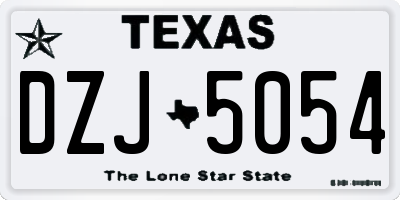 TX license plate DZJ5054