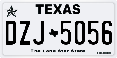 TX license plate DZJ5056