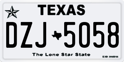 TX license plate DZJ5058