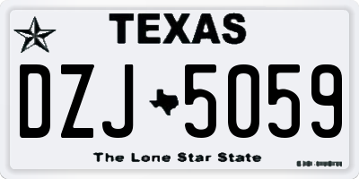 TX license plate DZJ5059