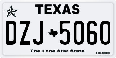 TX license plate DZJ5060