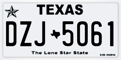 TX license plate DZJ5061