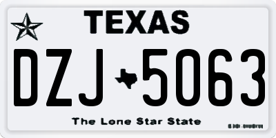 TX license plate DZJ5063
