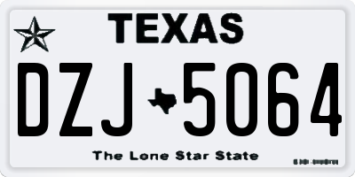 TX license plate DZJ5064