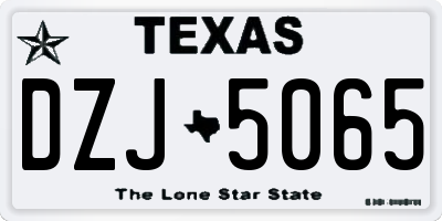 TX license plate DZJ5065