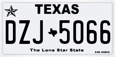 TX license plate DZJ5066