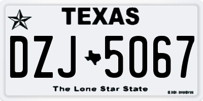 TX license plate DZJ5067