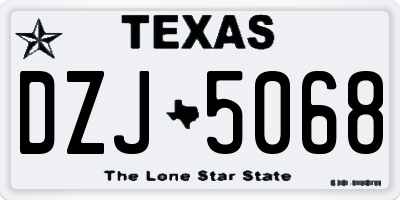 TX license plate DZJ5068