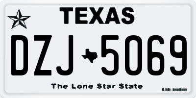 TX license plate DZJ5069