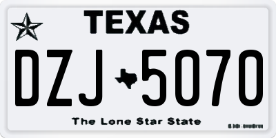 TX license plate DZJ5070