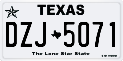 TX license plate DZJ5071