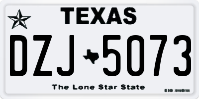 TX license plate DZJ5073