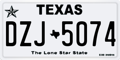 TX license plate DZJ5074