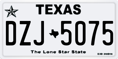 TX license plate DZJ5075