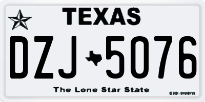 TX license plate DZJ5076