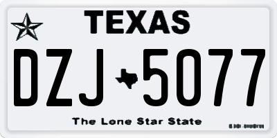 TX license plate DZJ5077