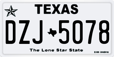 TX license plate DZJ5078