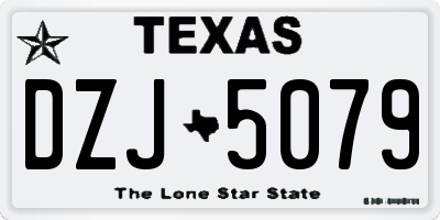 TX license plate DZJ5079