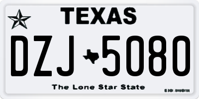TX license plate DZJ5080