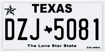 TX license plate DZJ5081